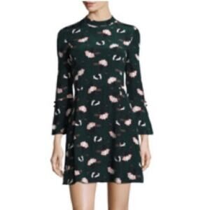 Derek Lam 10 Crosby Floral A-Line Dress, Black/Green/Multi color